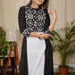 Designer Straight Cut Cotton Ikat Combination Kurta