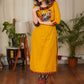 Designer Ikat Combination Cotton Straight cut Kurta With Hand Painted Tribal Art