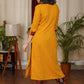 Designer Ikat Combination Cotton Straight cut Kurta With Hand Painted Tribal Art