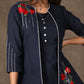 Exclusive Cotton Navy Blue Embroidered Shrug