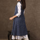 Classy Cotton Ikat A Line Kurta with Navy Blue Ikat Shrug - 2 Piece (Pant Additional)