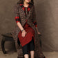 Black Ajrakh Jacket Style Kurta with Maroon Cotton Kurta with Antique Gold Hand Embroidery -2 Piece (Jacket + Inner) Pants Additional