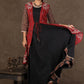Black Flared Cotton Gown with Ajrakh Detailing & Embroidery on Jacket - 2 Piece (Gown + Jacket)