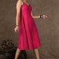 Black Georgette Shrug Dress with Hand Mirror Work All Over and Magenta Inner in Contrast -2 Piece (Shrug & Dress Set)