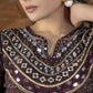 Exclusive black Ajrakh Kurta & pant set with heavy hand embroidery - Dupatta optional.