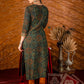 Exclusive hand embroidered Ajrakh block printed kurta & pant set - Dupatta optional.