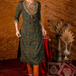 Exclusive hand embroidered Ajrakh block printed kurta & pant set - Dupatta optional.