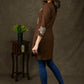Trendy Coffee Brown Cotton Tunic With Exclusive Hand Painting On Yoke And Sleeves