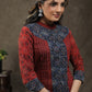 Ajrakh Combination Tunic With Pintuck And Stone Work
