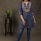 Smart Rich Ikat Tunic With Beautiful Embroidered Yoke