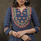 Smart Rich Ikat Tunic With Beautiful Embroidered Yoke