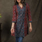 Elegant Ajrakh Combination Tunic With Stone Work
