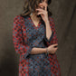 Elegant Ajrakh Combination Tunic With Stone Work