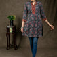 Exclusive Cotton Kantha and Ajrakh Combination With Stone Work On Yoke and Sleeves