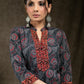 Exclusive Cotton Kantha and Ajrakh Combination With Stone Work On Yoke and Sleeves