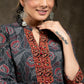 Exclusive Cotton Kantha and Ajrakh Combination With Stone Work On Yoke and Sleeves
