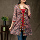 Layered Floral Print with Handmade Kutch Work with Matching Inner