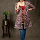 Layered Floral Print with Handmade Kutch Work with Matching Inner