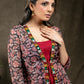 Layered Floral Print with Handmade Kutch Work with Matching Inner