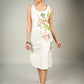 Hand painted cotton dress with floral motifs