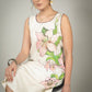 Hand painted cotton dress with floral motifs