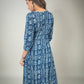 Exclusive Indigo printed overlap dress with side tying