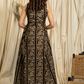 Stylish Gold Foil Printed Fine Cotton A Line Kurta with Center Slit