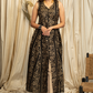 Stylish Gold Foil Printed Fine Cotton A Line Kurta with Center Slit