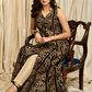 Stylish Gold Foil Printed Fine Cotton A Line Kurta with Center Slit