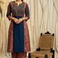 A- Line Cotton Ajrakh Combination Kurta