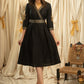 Exclusive black dress with Zardosi hand embroidery on sleeves