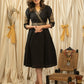 Exclusive black dress with Zardosi hand embroidery on sleeves