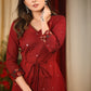 Exclusive maroon dress with sequence work all over and Ajrakh combination