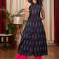 Straight Cut Smart Ikat sleeveless Cotton Kurta .