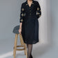 Elegant black silk dress with gota work on collar & sleeves