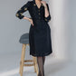 Elegant black silk dress with gota work on collar & sleeves
