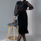 Exclusive evening wear black velvet skirt