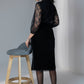 Exclusive evening wear black velvet skirt
