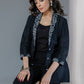 Elegant cotton silk jacket with exclusive hand painting