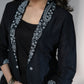 Elegant cotton silk jacket with exclusive hand painting