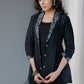 Elegant cotton silk jacket with exclusive hand painting
