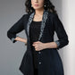 Elegant cotton silk jacket with exclusive hand painting